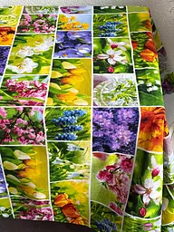 Скатертина Ecotton 150х180 см натуральна Рогожка Весняні квіти (11550\1) (24619)