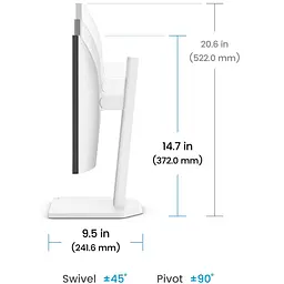 TFT 23.8" BenQ GW2490TC, IPS, 144hz, HDMI, DP, USB-C, HAS, колонки, білий - мініатюра 7