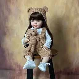 Реалістична Кукла Реборн 55 см повністю вінілова Doll Reborn Baby К0100226 - мініатюра 5