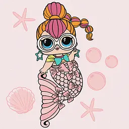 Картина за номерами "L.O.L. Surprise! Mermaids Neon QT" KHO6264, 40х40 см