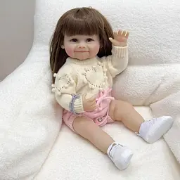 Реалістична Кукла Реборн 55 см повністю силіконова Doll Reborn Baby К0100615 - мініатюра 4
