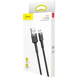 Кабель Вaseus Cafule Cable USB to MicroUSB 2.4A 2m CAMKLF-CG1 Black-Grey - мініатюра 3