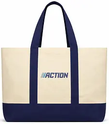 Еко сумка для пляжу Action 52x36x15 см бежева із щільного котону sum0028707 - мініатюра 2