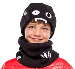 Бафф дитячий Buff KNITTED & FLEECE NECKWARMER FUNN Чорний-Білий - мініатюра 2