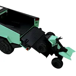 Колекційна металева модель автомобіля Автопром Tesla Cybertruck з квадроциклом, інерцією, світлом та звуком 1:24 - мініатюра 6