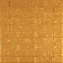 Панель 3D Wall Sticker самоклеюча 700х770х3 мм цегла золота (011-3) SW-00000676