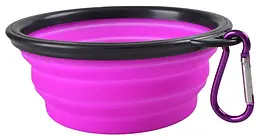 Силіконова складна дорожня миска Derby Food Grade TPE Collapsible Dog Bowl, 1 л Фіолетовий