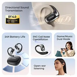 Спортивні кісткові Bluetooth 5.4 навушники Langsdom TE-10 Pro з шумозаглушенням і кістковою провідністю - мініатюра 3