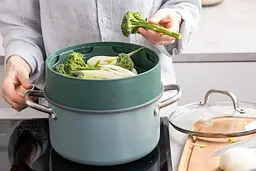 Вставка-пароварка GreenPan Steam 24 см колір зелений (CC006629-001) - мініатюра 8