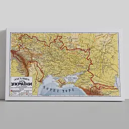 Інтер'єрна картина Загальна карта України 1918р, Україна, істория, 60×100 см (id6153)
