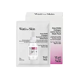 Маска WATI FOR SKIN тканинна для обличчя Pink PDRN Collagen Exosome з колагеном для пружності 27 г