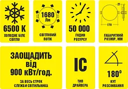 Світильник стельовий Work's LED WAL2201-24W 6500К 24W (125711) - мініатюра 3