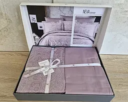 Турецька постільна білизна First Choice Cotton Satin Neva lavender євро - мініатюра 2