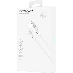 Кабель Proove Soft Silicone USB-A to Micro-USB 2.4A 1m White (CCSO20001302) [130626] - мініатюра 5