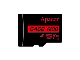 Карта пам'яті Apacer MicroSDHC UHS-I Class 10 64 GB (AP64GMCSX10UB-RA)