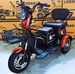 Електроскутер Триколісний Corso Logan (1200W 72V/28Ah) Коричневий - мініатюра 3