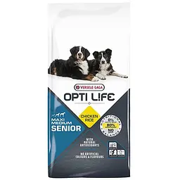 Сухий суперпреміум корм Opti Life Senior Medium & Maxi Опті Лайф Сеньйор для літніх собак середніх і великих порід, Курка 12.5 кг (311585)