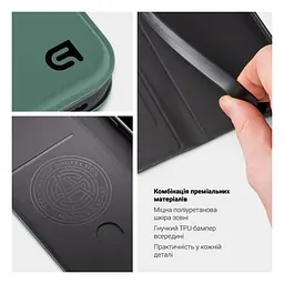 Чехол-книжка для Samsung Galaxy S25 Ultra 5G, OneFold Case, зеленый, из экокожи (PU) и TPU, с магнитом, с подставкой и отделением для карт, трансформируется в подставку, противоударный, защита всего корпуса, ArmorStandart (ARM83064) - мініатюра 3