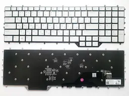 Клавіатура для ноутбуків Dell Alienware M17 R2 клавіатура біла без рамки, з різнокольоровим підсвічуванням