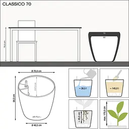 Вазон Lechuza Classico Premium All-in-One 70 70х65 см білий (14660) - мініатюра 2