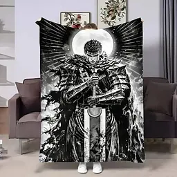 Плед 3D плюшевий подарунковий Берсерк 160х200 см 160 см 135 см