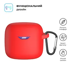 Силіконовий чохол для навушників JBL Tune Flex, Hang Case, червоний, ультратонкий захисний кейс товщиною 2 мм, захист від подряпин, пилу та ударів, компактний, з карабіном для кріплення, ArmorStandart (ARM79921) - мініатюра 2