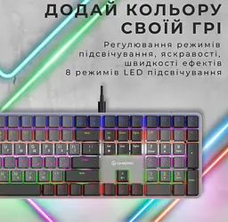 Клавіатура ігрова механічна GamePro GPMK-145R USB Outemu Red Swich Low Profile Dark Gray - мініатюра 9