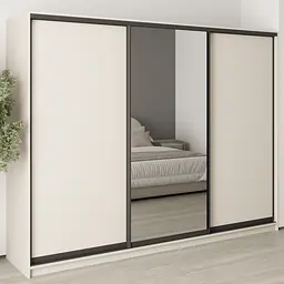 Шафа-купе тридверна MebelStar Уні BG 2ДСП/Дзеркало 270x60x210 см Кашемір (MBS-7999)