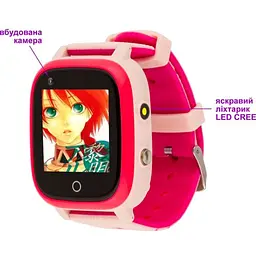 Дитячий смарт-годинник AmiGo GO005 4G WIFI Thermometer Pink Рожеві - мініатюра 7