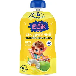 Уцінка. Набір сік дитячий Elfik Magic Яблуко-ромашка 175 мл 6 шт.