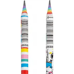 Олівець чорнографітний YES Happy colours з паперу круглий з гумкою 24 шт. (280550) - мініатюра 3