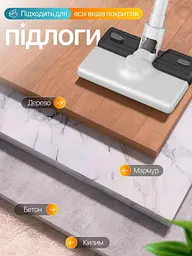 Бездротовий пилосос 4 в 1 білий для дому й авто, сухе та вологе прибирання, 4 насадки (49675836) - мініатюра 3