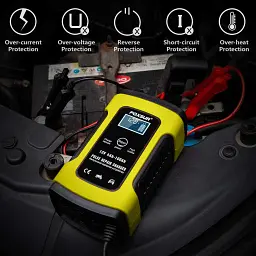 Автомобільний зарядний пристрій Foxsur FBC1205D 12V/5А Автоматичний імпульсний з функцією відновлення Yellow (19429) - мініатюра 7
