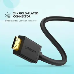 Перехідник Ugreen Mini HDMI M to HDMI F 0.22 m black (20137) - мініатюра 6