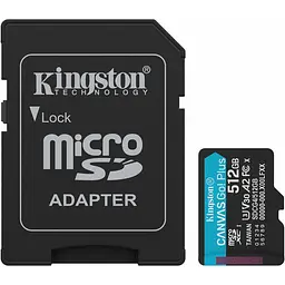 Карта пам'яті Kingston microSDXC Canvas Go! Plus 512GB Class 10 UHS-I U3 V30 A2 + SD адаптер (SDCG4/512GB) [139172] - мініатюра 2
