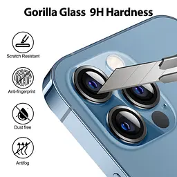 Захисне скло Metal Classic на камеру (у упак.) для Apple iPhone 16 Pro (6.3) / 16 Pro Max (6.9) Чорний / Black - мініатюра 4