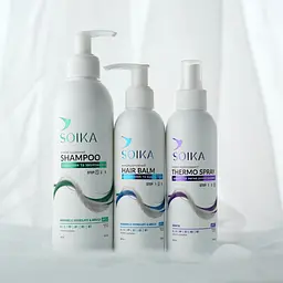 Уцінка. Набір для волосся Soika 3в1: шампунь + бальзам + спрей-термозахист  - мініатюра 4