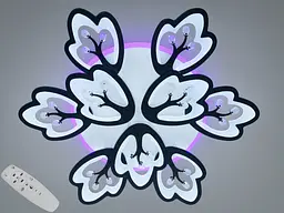 Дизайнерська стельова LED люстра Diasha 8148/6+3BK Petal чорна, 9 плафонів, 185 Вт, 80 см, 16-25m2
