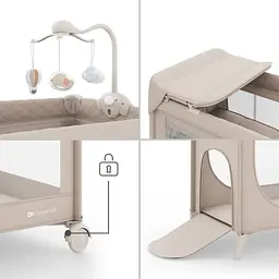 Ліжко-манеж з пеленатором Kinderkraft Leody Up Beige (KCLEODUPBEG00AC) - мініатюра 3