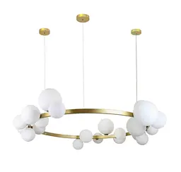 Люстра кільце з кульками Levistella 918LP267-24 GD+WH