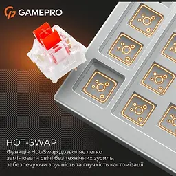 Клавіатура бездротова GamePro Genesis Joker Pro 87% Wireless/Bluetooth/USB Gray (MK124G Pro) - мініатюра 12