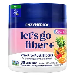 Пробіотичні волокна Enzymedica Probiotic Drink Lets Go Fiber смак тропічних фруктів 261 г
