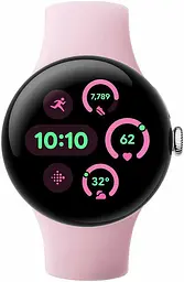 Смарт-годинник Google Pixel Watch 3 41 mm Wi-Fi Polished Silver Aluminum Case/Rose Quartz Active Band - мініатюра 2