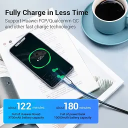 Кабель USB 3.1 Type-C M-M, 0.5м 60W Cotton Braided Vention - мініатюра 8