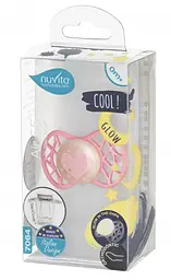Силіконова ортодонтична пустушка Nuvita Air55 Cool Серце, світиться в темряві, 0+ міс., рожевий (NV7064GCR) - мініатюра 3