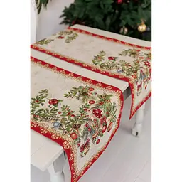 Доріжка гобеленова Прованс Різдвяні іграшки 40×140 см (47027) - мініатюра 12