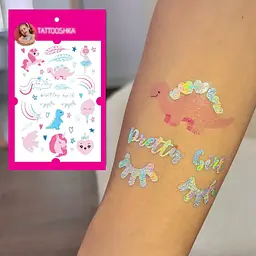Тату тимчасове в наборі Unicorn mood голограма Tattooshka LB-185 Різнокольоровий shop (4825800010594) - мініатюра 4