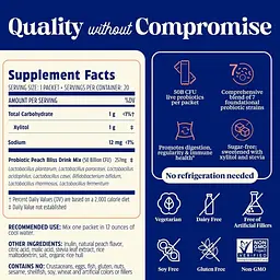 Пробіотичний напій Enzymedica Probiotic Drink Mix 50 млрд КУО смак персика 20 стіків по 2 г - мініатюра 2