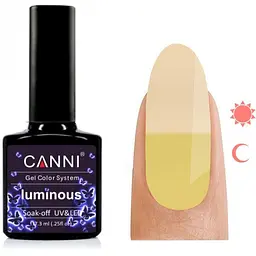 Гель-лак Canni Luminous №806, 7.3 мл помаранчевий/сонячний жовтий - мініатюра 2