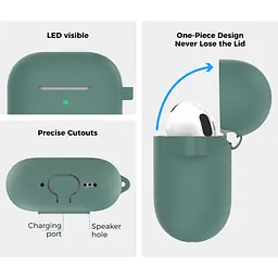Чохол AhaStyle Colorful Silicone Case для AirPods 4 Midnight Green [133814] - мініатюра 2